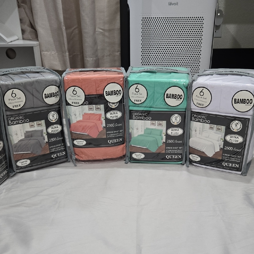 Organic Bamboo 2500 Series Ultra Plush 6 Piece Sheet Set - Queen